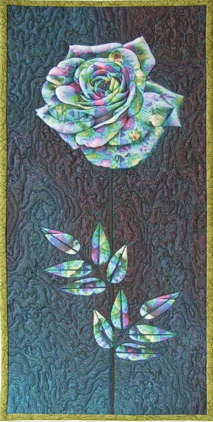 patchworkrose2 - quilt med foto på stoff