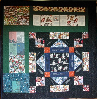 Reverse side with photos on fabric and poems