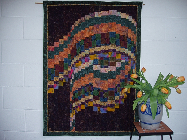 Blue borealis bargello quilt